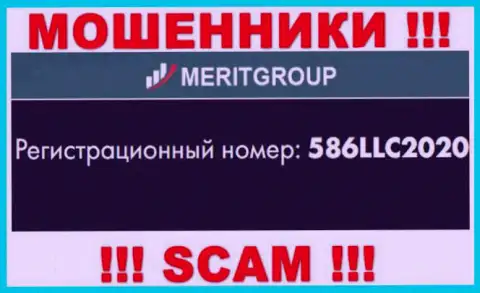 Номер регистрации, под которым официально зарегистрирована контора Merit Group: 586LLC2020