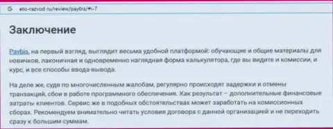 Как работает интернет-жулик PayBis - обзорная публикация об кидалове конторы