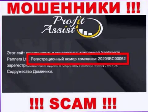 Рег. номер организации Profit Assist - 2020/IBC00062