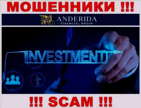 Anderida обманывают, оказывая незаконные услуги в сфере Investing