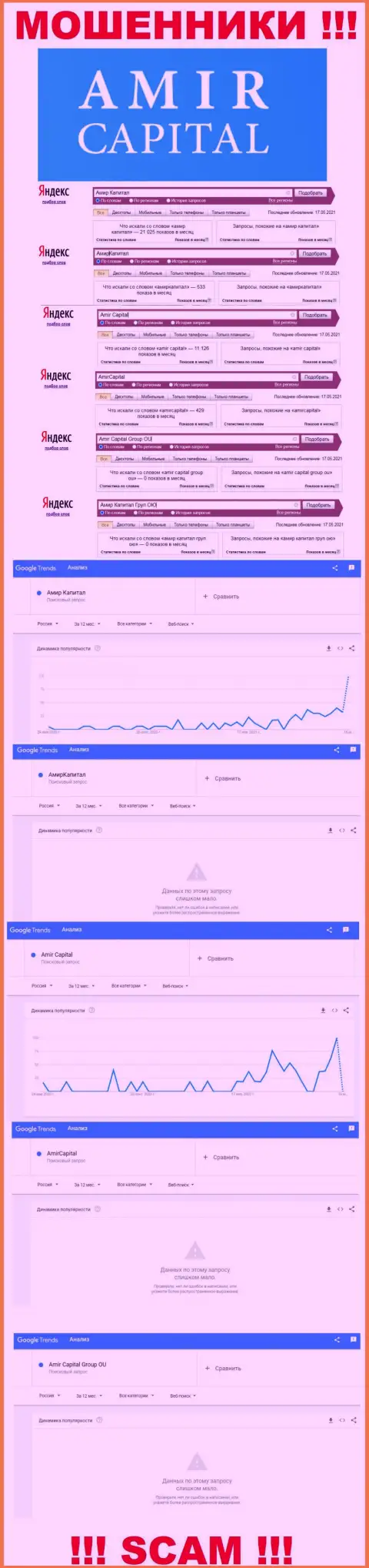 АмирКапитал - это МОШЕННИКИ, сколько именно раз искали в поисковиках эту шарашку
