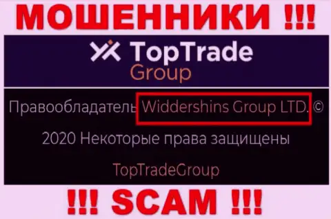 Данные об юр. лице TopTrade Group на их официальном сайте имеются - Widdershins Group LTD
