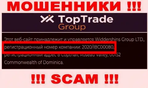 Номер регистрации TopTrade Group - 2020/IBC00080 от слива вкладов не сбережет