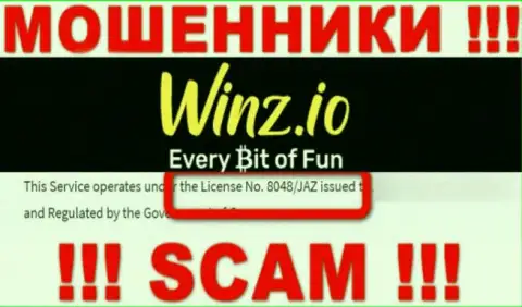 На сервисе Winz есть лицензия, но это не меняет их жульническую сущность
