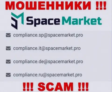 На е-мейл, указанный на сайте мошенников SpaceMarket Pro, писать крайне опасно - это ЖУЛИКИ !!!