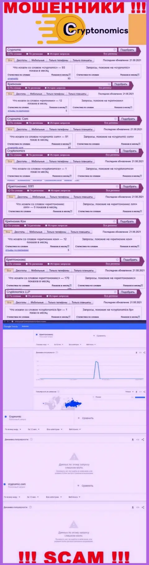 Сведения о брендовых online-запросах касательно воров Крипномик