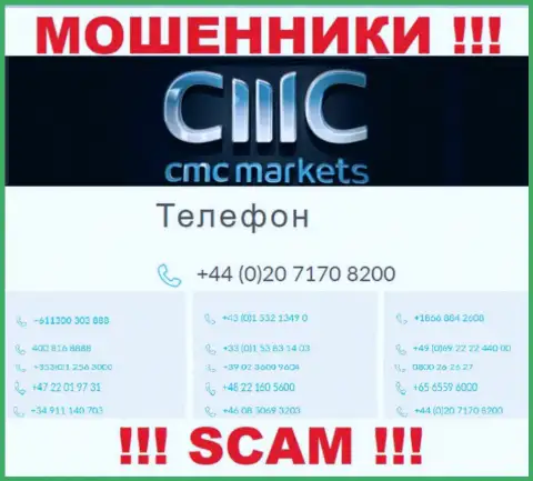 Ваш телефонный номер попал в руки internet лохотронщиков CMC Markets - ждите звонков с различных телефонных номеров