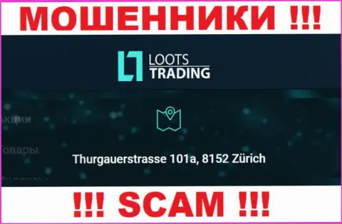 Loots Trading - это обычные мошенники !!! Не намерены представить настоящий официальный адрес конторы