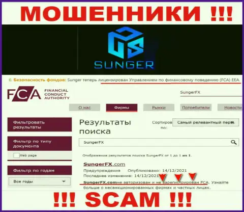 Опасно совместно работать с махинаторами SungerFX Com, поскольку у них нет никакого регулятора