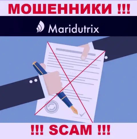Данных о лицензии Maridutrix Com на их официальном сайте не приведено - РАЗВОДИЛОВО !