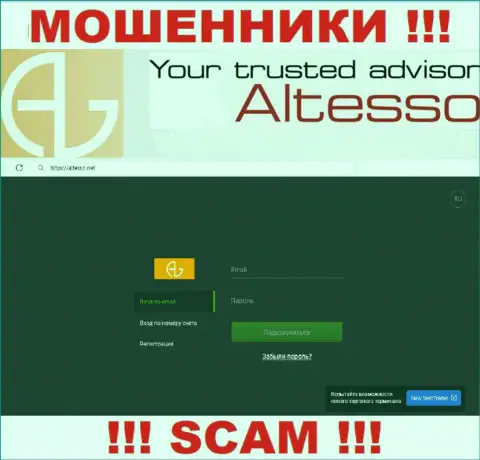 Вид официального интернет-ресурса преступно действующей организации AlTesso