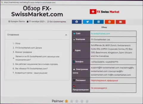 ФИксСвиссМаркет - это МАХИНАТОР ! Отзывы и подтверждения неправомерных уловок в обзорной статье