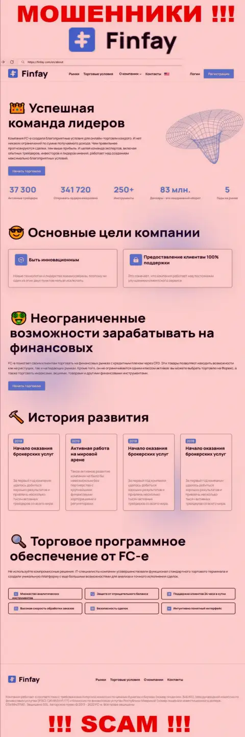 Главная страничка официального интернет-портала мошенников ФинФей