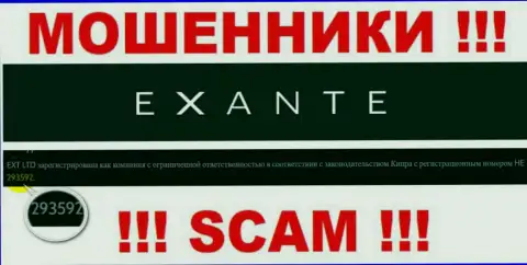 В инете орудуют ворюги Exanten Com !!! Их регистрационный номер: HE 293592