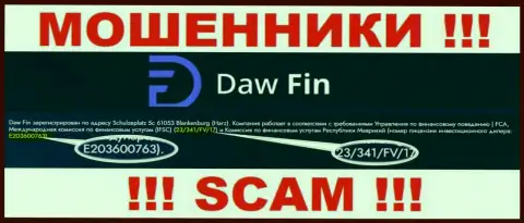 Номер лицензии Дав Фин, на их интернет-ресурсе, не поможет сохранить Ваши депозиты от слива