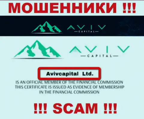Вот кто владеет компанией Aviv Capitals - это AvivCapital Ltd