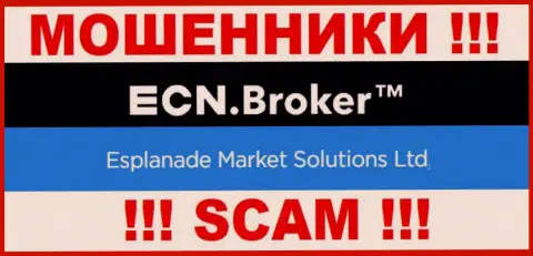 Информация о юридическом лице организации ECNBroker, им является Esplanade Market Solutions Ltd