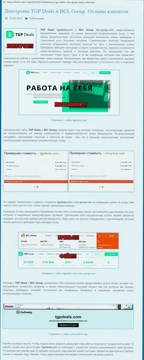 Внимательно просмотрите предложения сотрудничества ТГПДилс, в конторе жульничают (обзор афер)