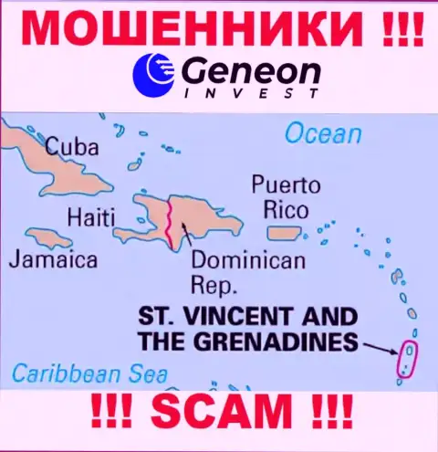 Генеон Инвест базируются на территории - Сент-Винсент и Гренадины, остерегайтесь сотрудничества с ними