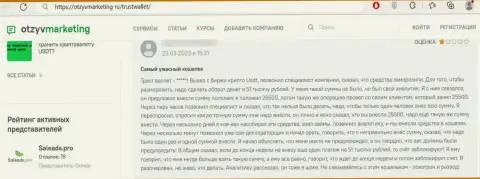 Траст Валлет - это ЛОХОТРОНЩИКИ !!! Отзыв доверчивого клиента у которого большие проблемы с возвратом вложенных денежных средств